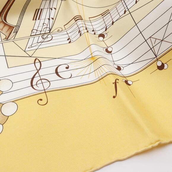 HERMES Authentic Yellow Silk Scarf - Picture 5 of 5